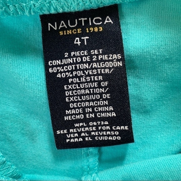 Nautica Cotton Blue Tie Side Pull-on Shorts 4T - Picture 4 of 5